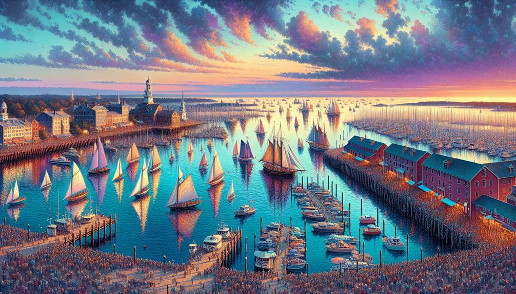 lively waterfront in newport