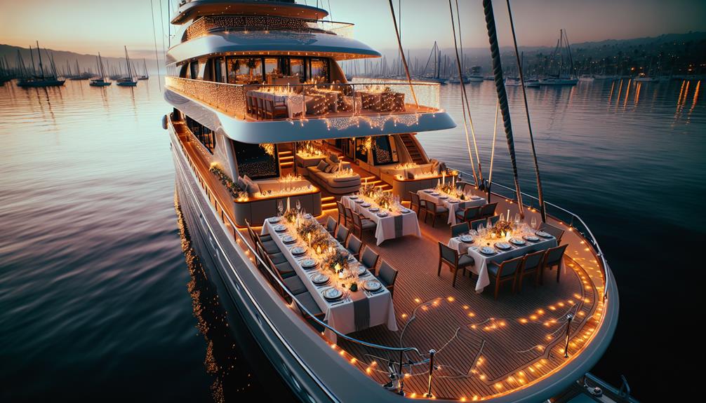 luxury dining aboard yacht