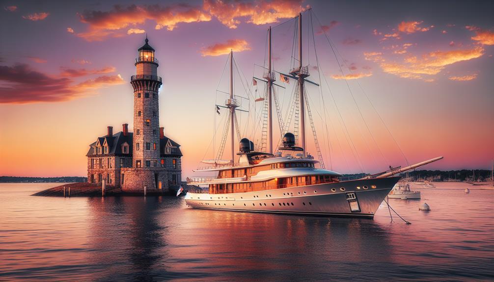 observing extravagant yachts at sea